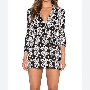 DVF Celeste Short Romper Large Leaf Print